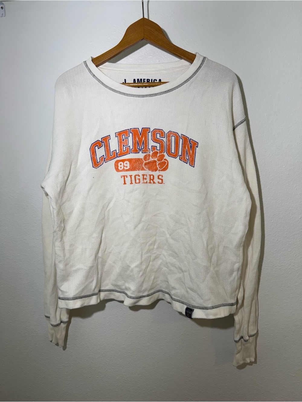 Clemson Tigers White Thermal Long Sleeve